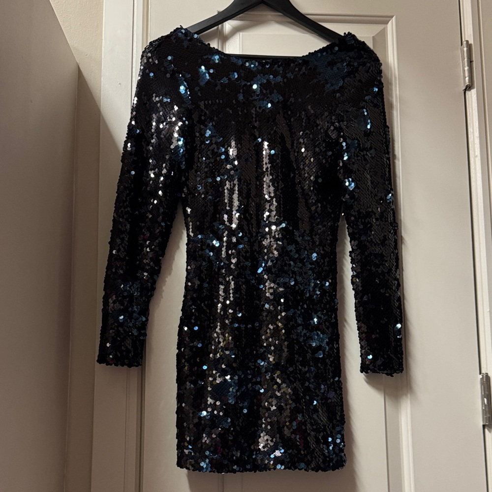Black and Blue Sequin Dress
